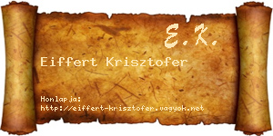 Eiffert Krisztofer névjegykártya
